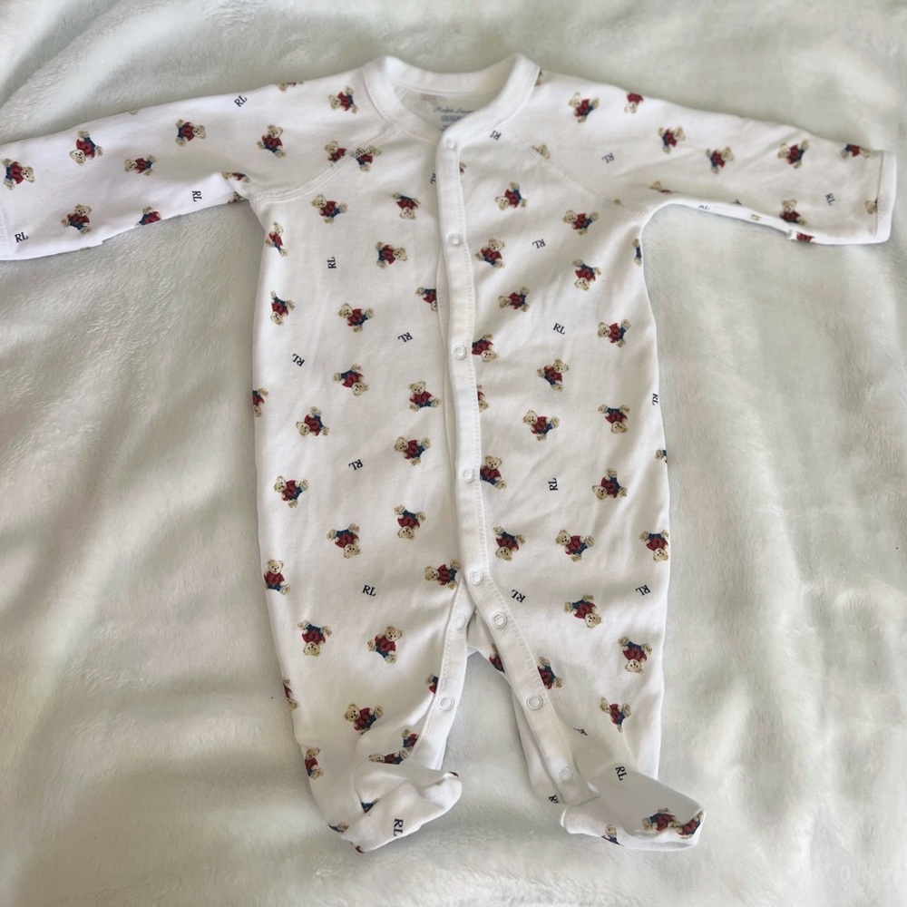 Ralph Lauren footie. Worn once. Newborn size